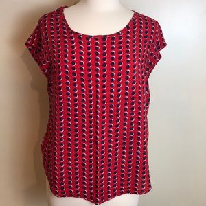 Rose and rhyme red with blue and white polkadot